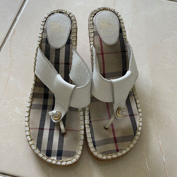 Burberry wedge espadrille sandals sz 10 - Picture 1 of 6